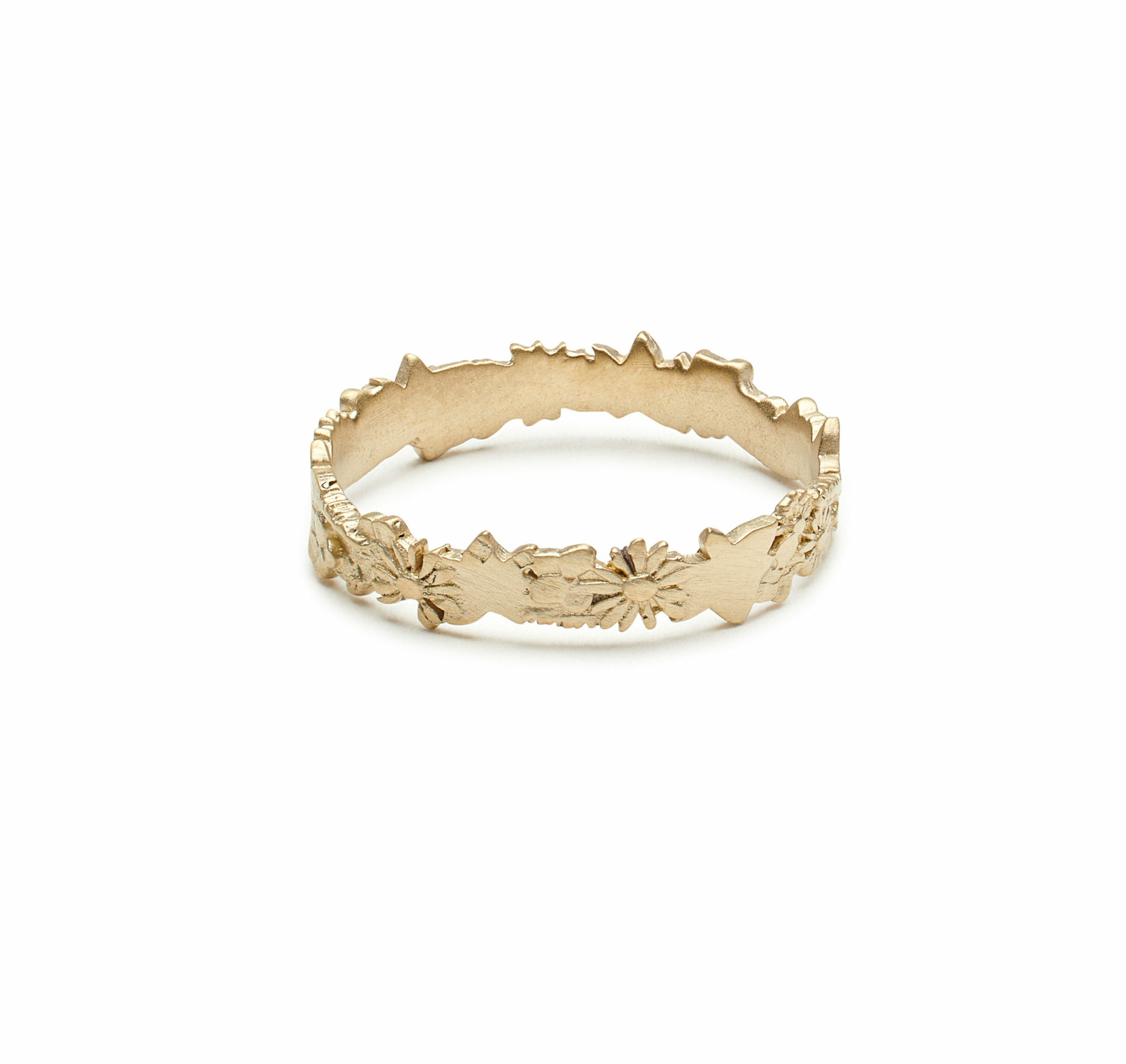 Gold ring made up of wildflower silhouettes